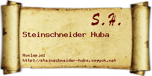 Steinschneider Huba névjegykártya
